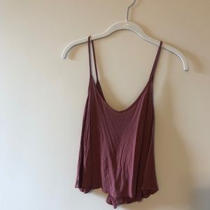 NORDSTROM pink mauve flounce tank top